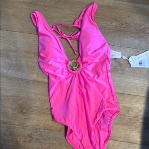 Sunshine79 one piece swim electric pink NWT